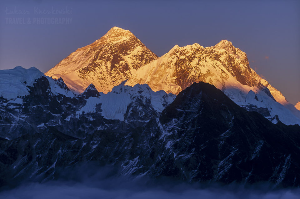Himalaje, zachód słońca